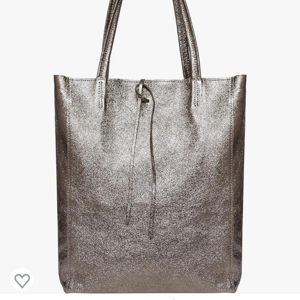 Takeasy metallic leather tote